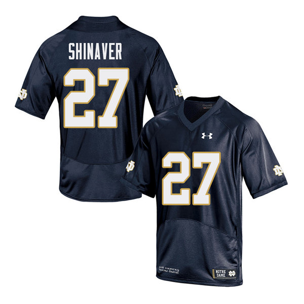 Men's NCAA Notre Dame Fighting Irish #27 Arion Shinaver Stitched College Under Armour Authentic Navy Big & Tall Football Jersey XM10W72TF